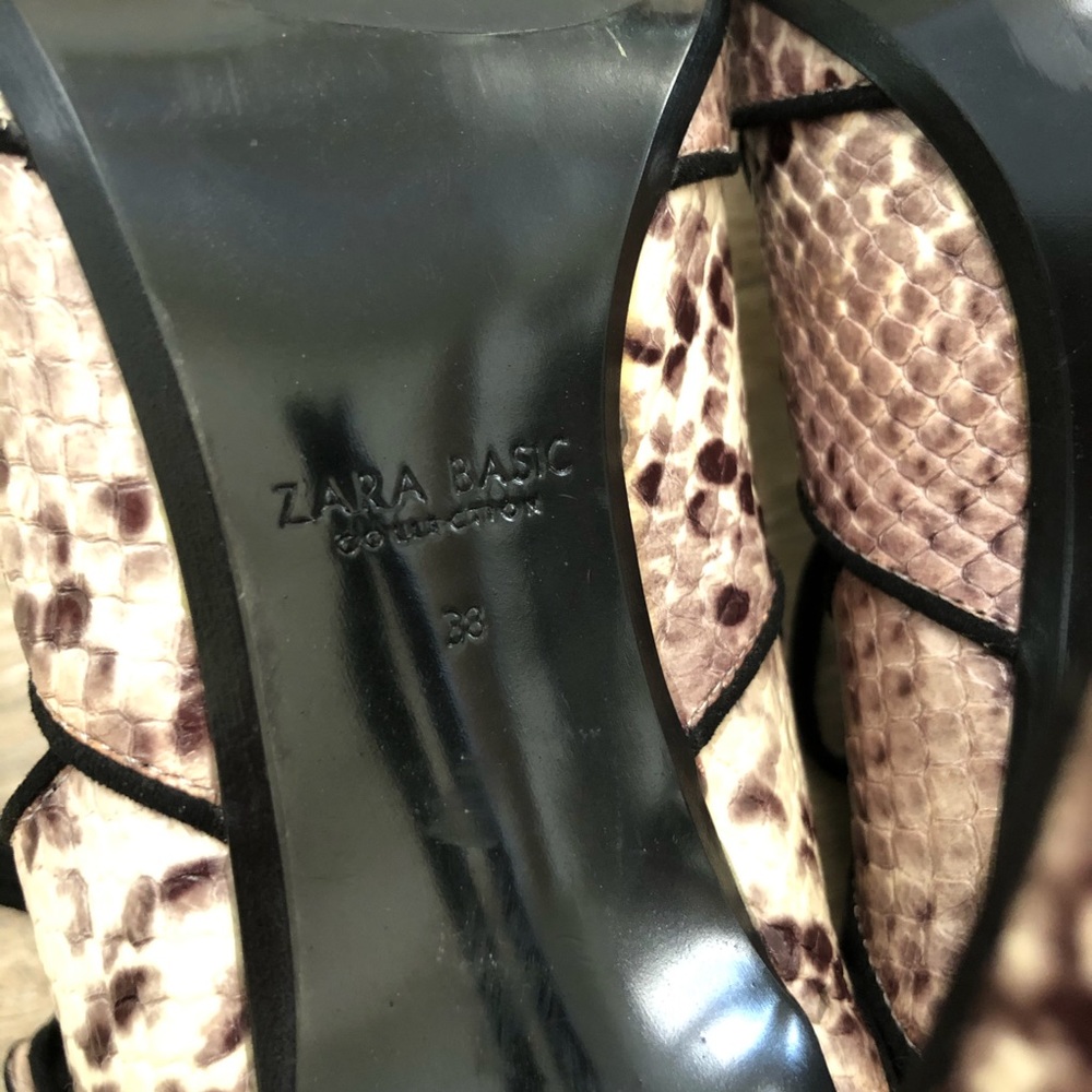 Zara Basic Collection Snake Print Heel - image 5